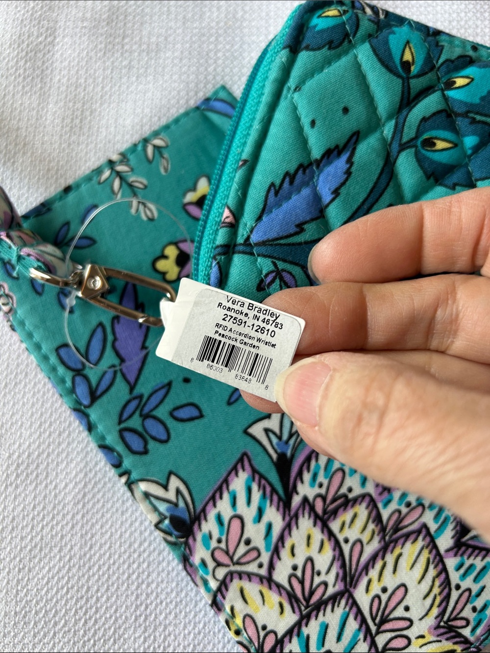 Vera Bradley Teal Floral Quilted Wristlet and Checkbook Set - Picture 4 of 6